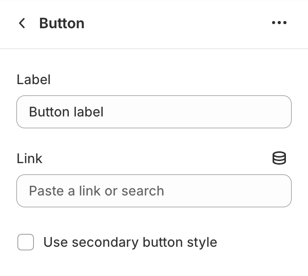 Button block settings