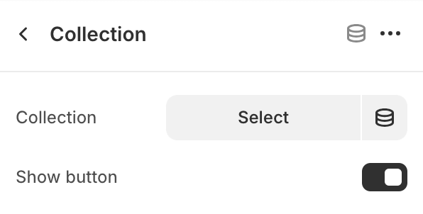 Collection block settings