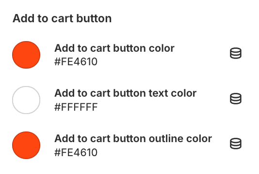 Colors settings