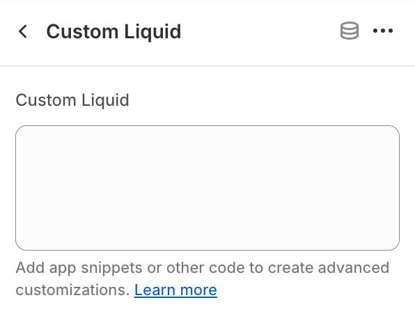 Custom liquid block settings