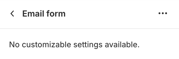 Email form block settings