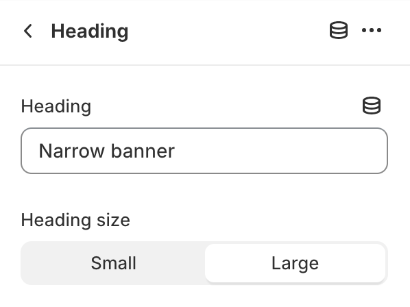 Heading block settings