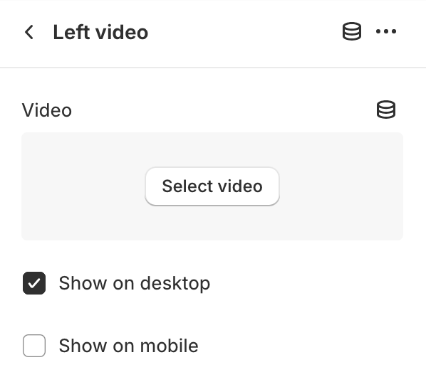 Left video block settings