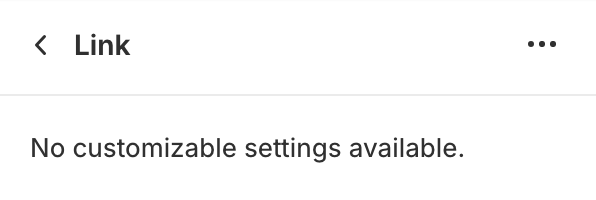 Link block settings