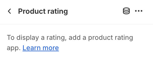 Product rating block settings