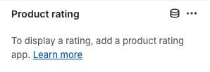 Product rating block settings