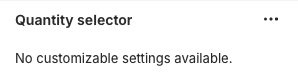 Quantity block settings