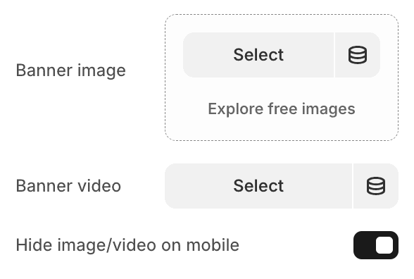 Image banner settings