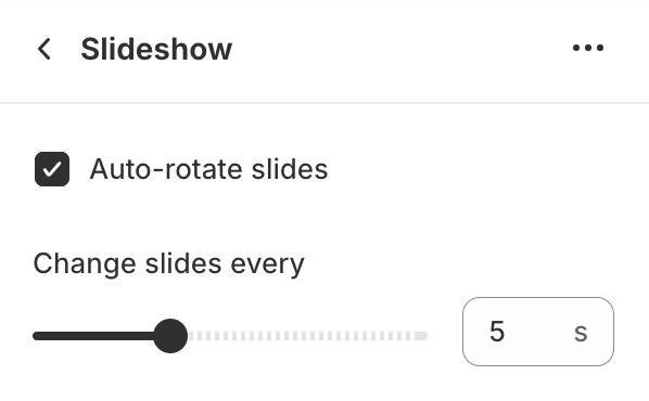 Slideshow settings