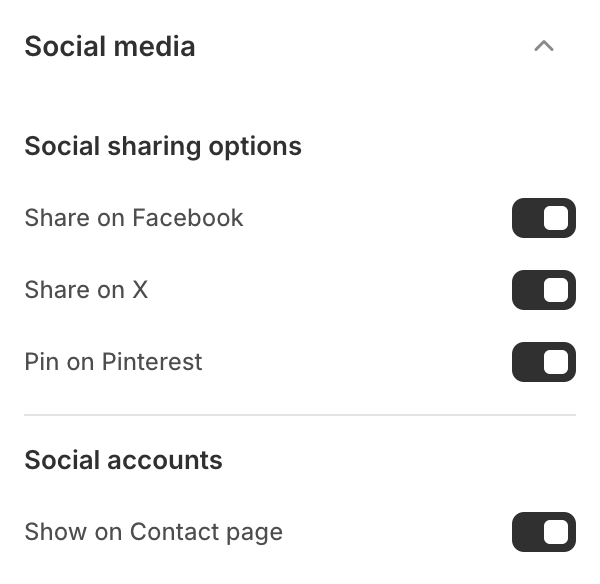 Social media settings