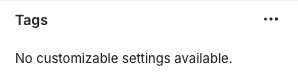 Tags block settings