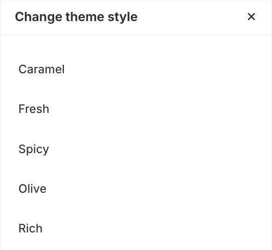 Theme style settings