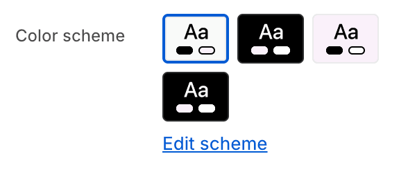 Color scheme settings