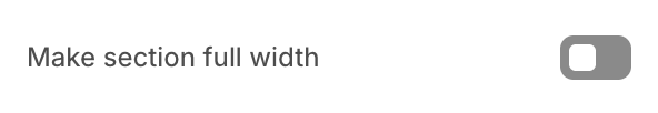 Full width setting