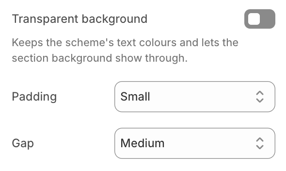 Group block settings
