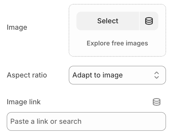 Image block settings
