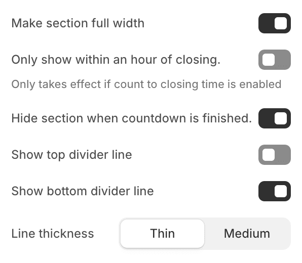 Announcement settings