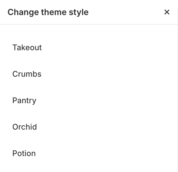 Theme style settings