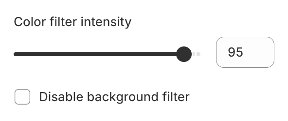 Background color filter settings