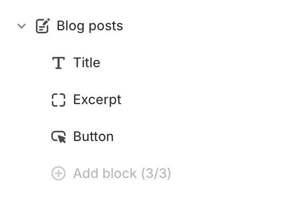 Blog posts block settings