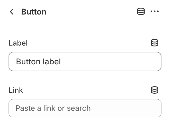 Button block settings