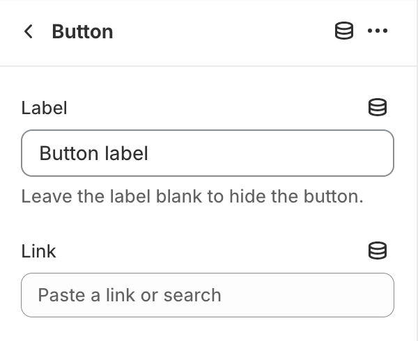 Button block settings