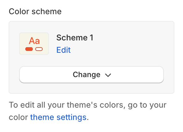 Color scheme settings