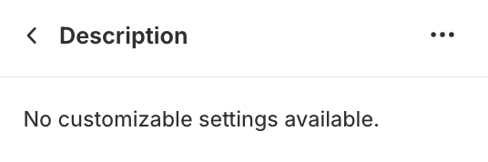 Description block settings