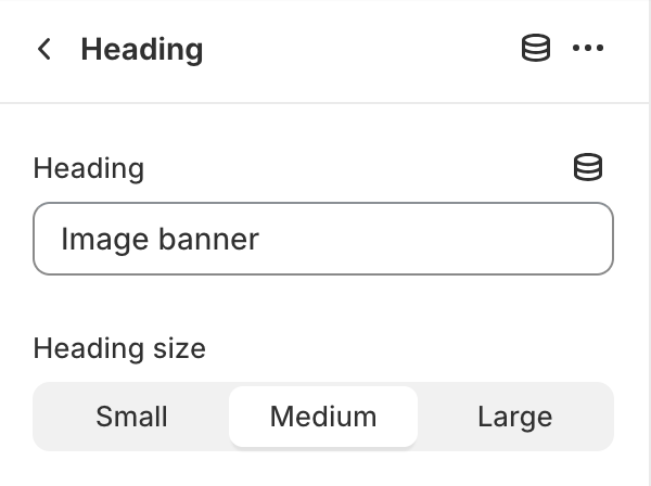 Heading block settings