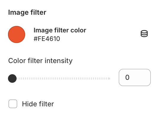 Image filter settings