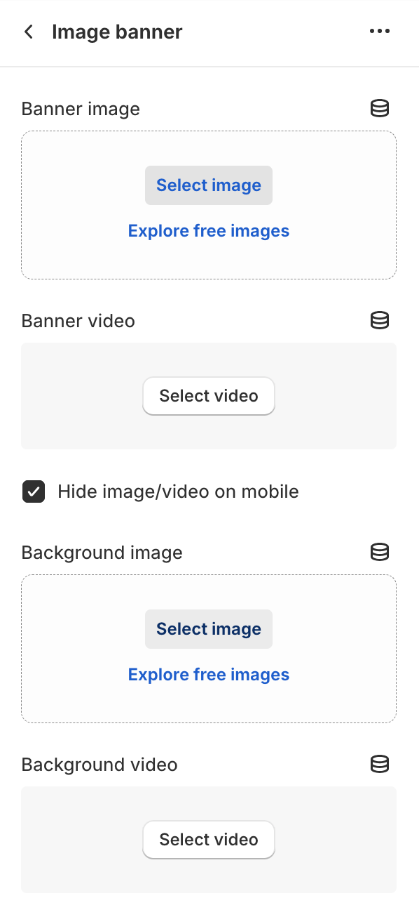 Image banner settings