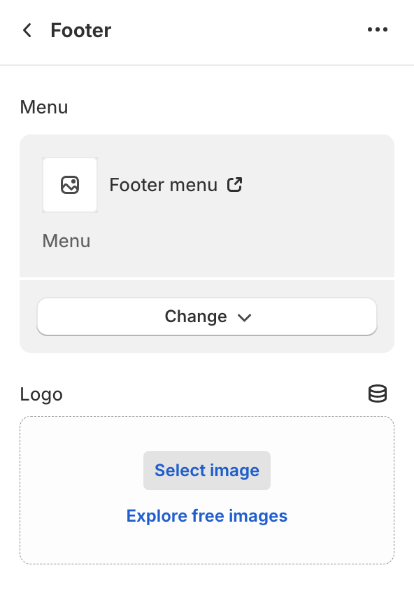 Footer section settings