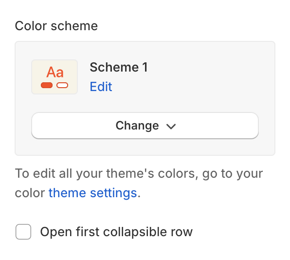 Collapsible content settings