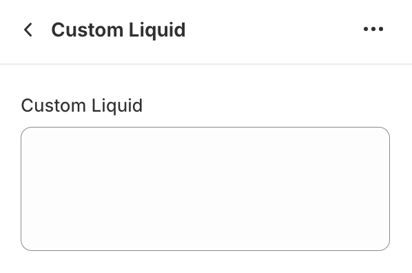 Custom Liquid settings