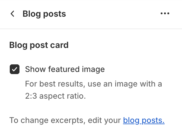 Blog posts block settings