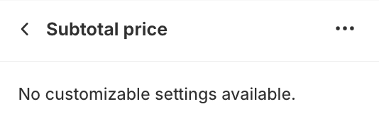 Subtotal price block settings