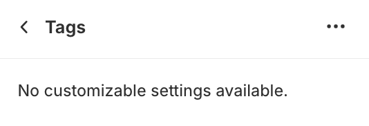 Tags block settings